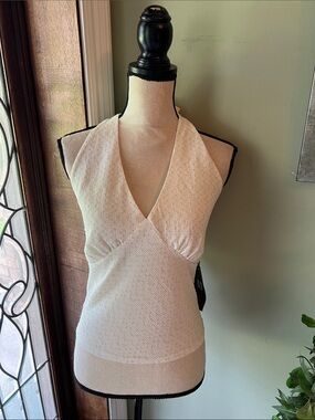 Sans Souci Cream Textured Halter Top
